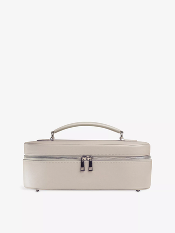 Light Beige Vegan Leather Waterproof Travel Toiletry Case