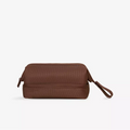 Brown Polyester Water Resistant Travel Toiletry Bag