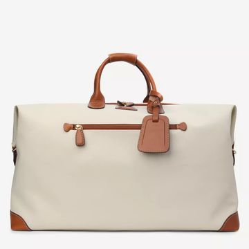 Cream Water Resistant Embossed PVC Weekend Holdall Bag