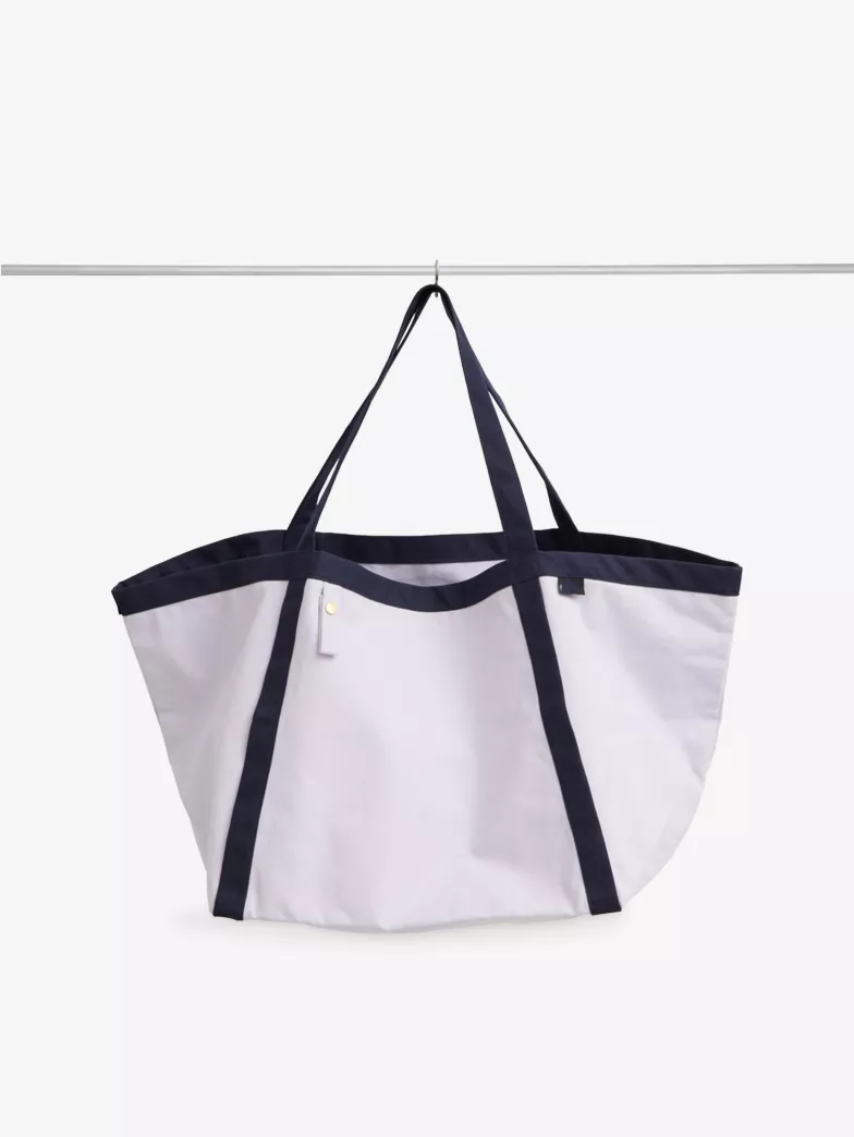 Contrast Trim Soft Cotton Large Tote Bag