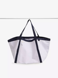 Contrast Trim Soft Cotton Large Tote Bag
