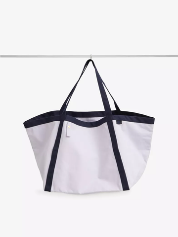 Contrast Trim Soft Cotton Large Tote Bag