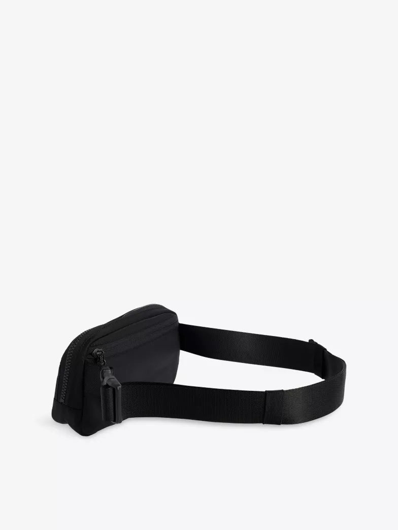 Black Nylon Adjustable Strap Rectangular Belt Bag